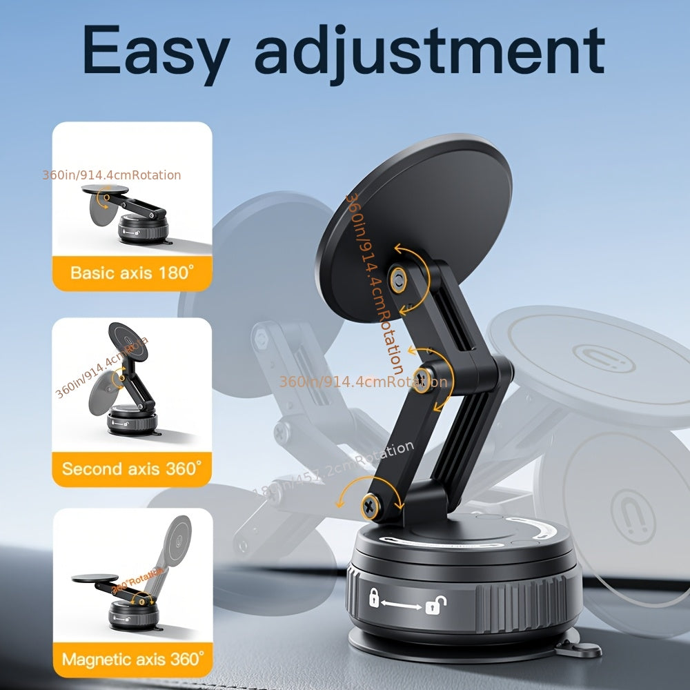 Magnetic Car Phone Mount 360° Rotation – Foldable Universal Holder for iPhone 16 15 14 12 & All Smartphones, Portrait & Landscape