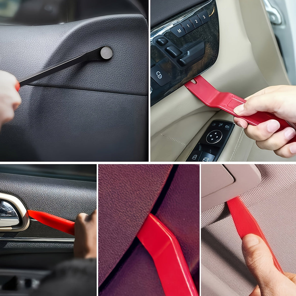 Car Trim Removal Tool Kit 25Pcs, Air Wedge Pump Long Reach Grabber Pry Tools, for Door Panel Molding Clip Fastener Removal, with Carrying Bag