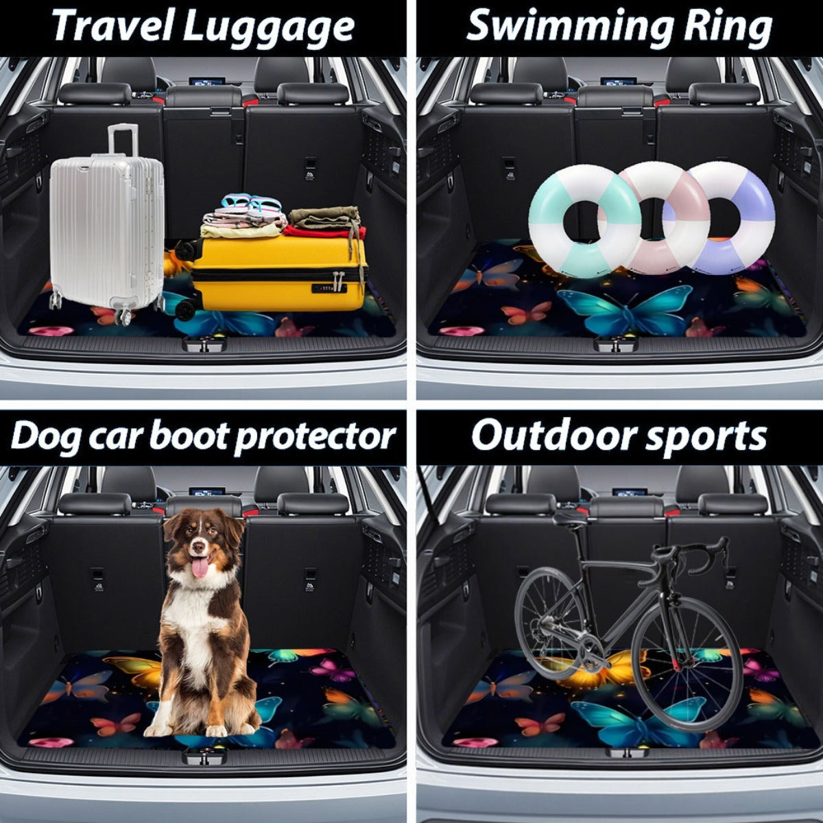 Car Trunk Mat Cargo Liner – Waterproof Non-Slip Durable Floor Mat with Distinctive Patterns, Protects Against Dirt Spills & Scratches, Universal Fit
