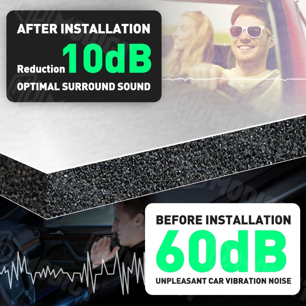 Sound Deadener Car Heat Shield Mat – Self-Adhesive Reflective Aluminum Foil Insulation, Noise & Vibration Reduction for Floor, Cab & Trunk (22 or 26 Sq Ft)