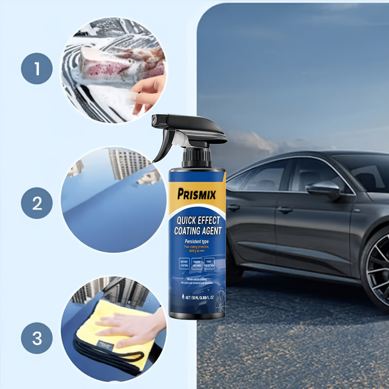 Ceramic Coating Spray for Cars, Nano Protective Paint Sealant, Polish & Wax, Scratch Repair, Plastic Restorer — 1 or 3 Pack
