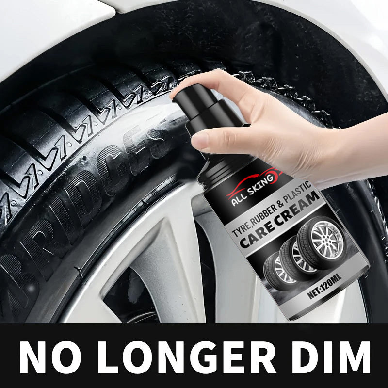 Tire Shine Cream – All-Season Tire Care Gel with Long-Lasting Gloss & UV Protection for Rubber, Plastic & Car Interior