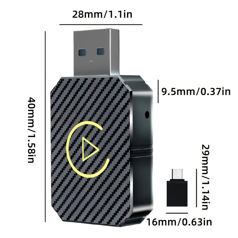 Mini Wireless CarPlay Adapter – Plug & Play Low Latency | Apple & Android Compatible | Wired to Wireless | No Battery Required