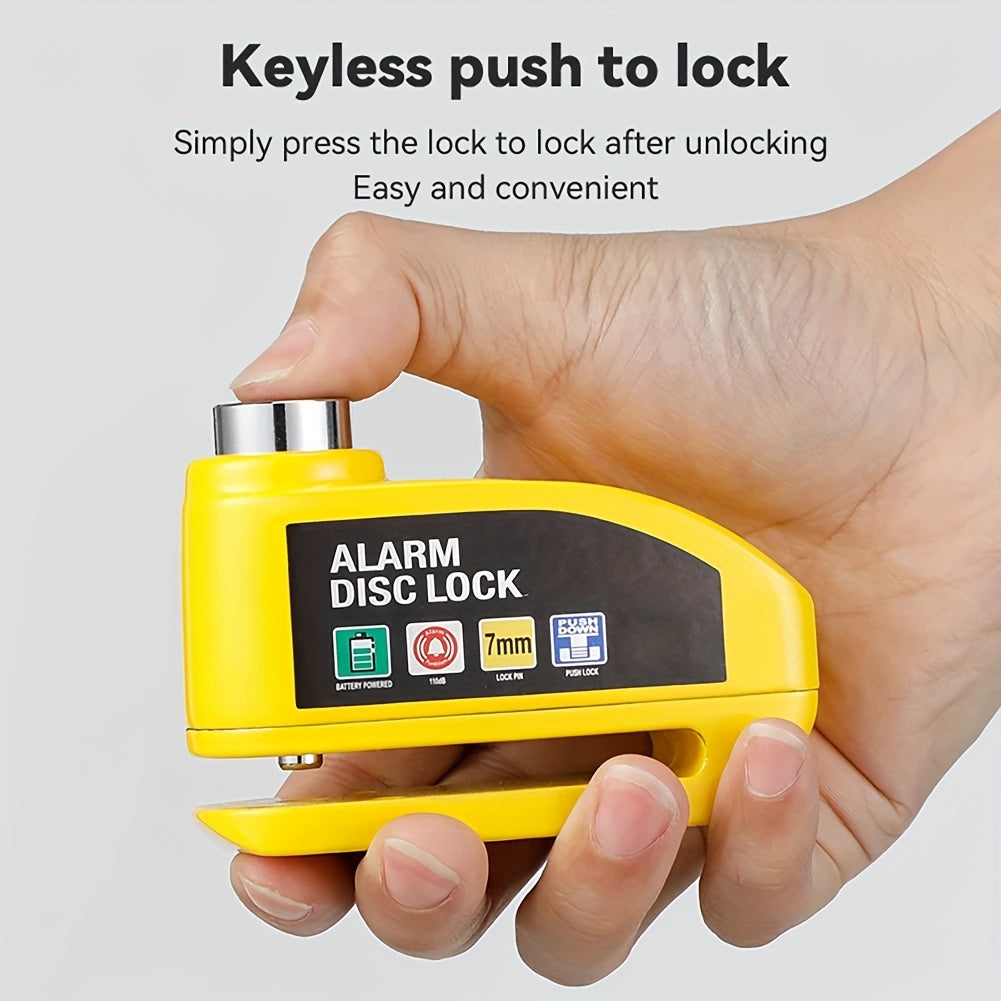 Motorcycle Disc Brake Lock Anti-Theft Handlebar Wheel Security Lock with 2 Keys for Motorbike Scooter Bicycle Black Yellow Blue