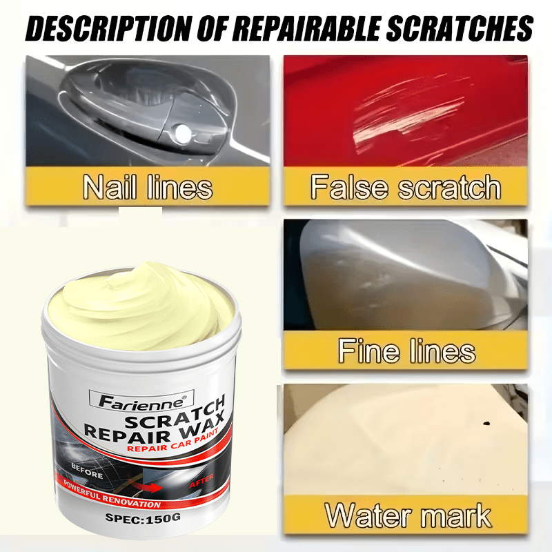 Car Scratch Remover 150g, Deep Scratch Repair Polishing Compound & Rubbing Paste, Paint Restorer Swirl Remover for Cars, Grinding Compound to Restore Luster with Applicator Sponge