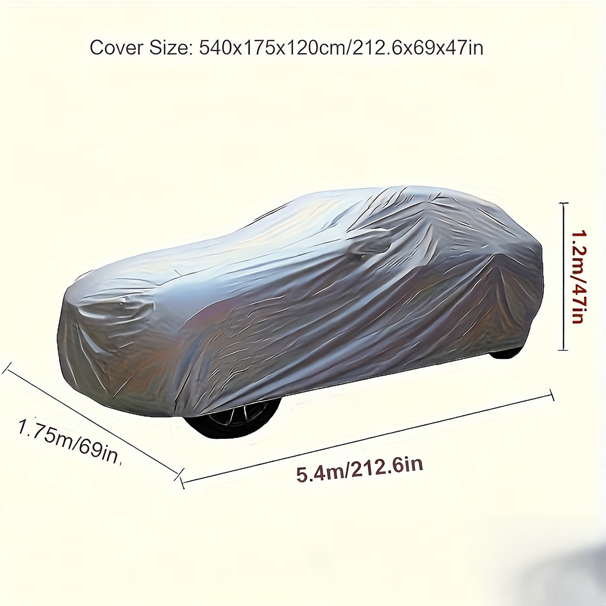 PEVA Waterproof Car Cover – Full Body UV, Rain, Snow & Dust Protection, High-Temp Resistant, All-Season Universal Fit, Sizes L & XL