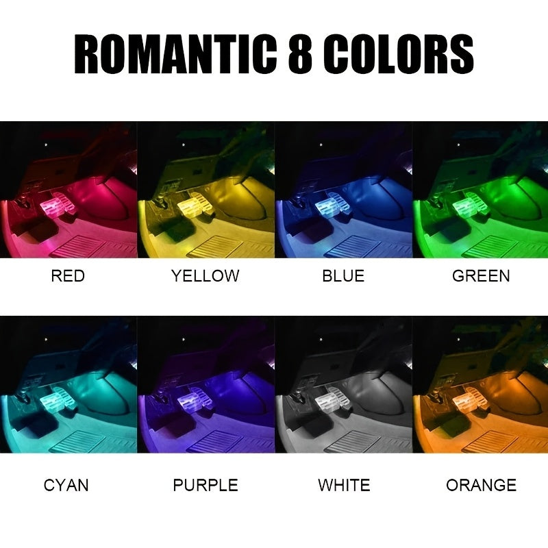 Car LED Ambient Light Strip – USB Powered Neon Footwell Interior Atmosphere Light, High Brightness, Easy Install, No Battery Required
