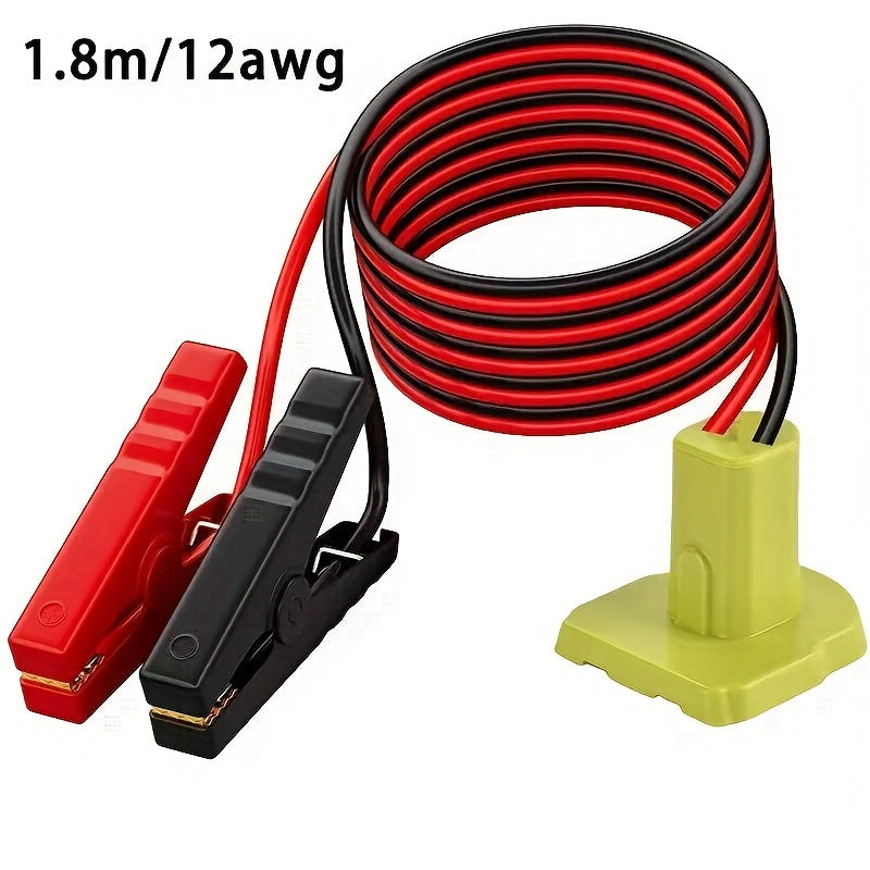 Jump Starter Cables Compatible with Ryobi 18V Battery, 8AWG 5.9FT Portable Booster Pack for Cars Light Trucks, Battery Not Included