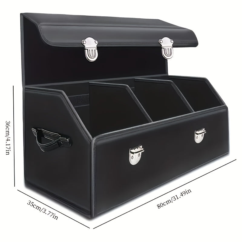 Car Trunk Organizer Collapsible Storage Box – Foldable Cargo Container for SUV, Truck & Sedan, Heavy-Duty Auto Trunk Storage Bag with Handles