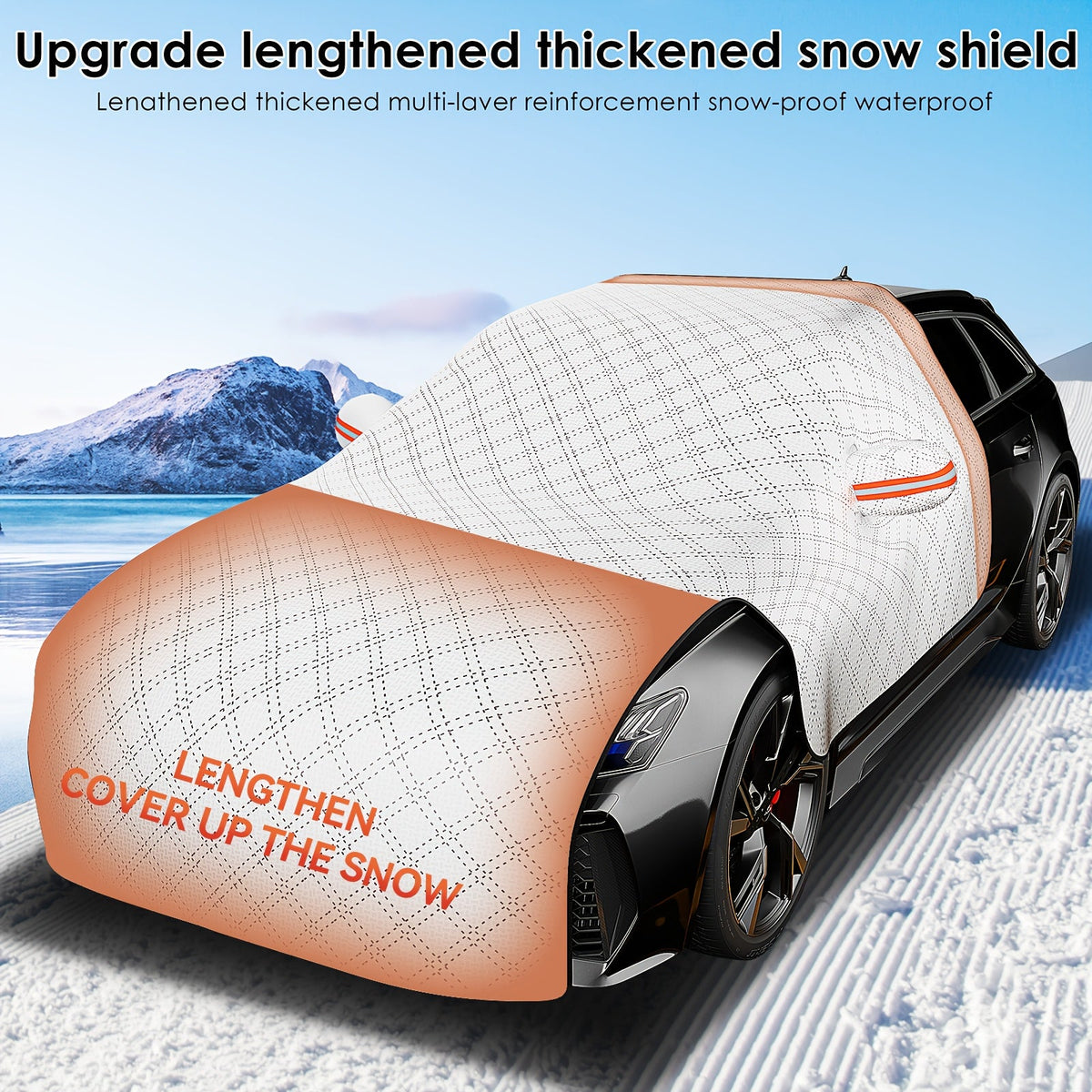 Windshield Snow Cover & Frost Guard – Universal Fit, Thickened All-Season Sun Shade & Ice Protector for Car Truck SUV, Front Window Cover