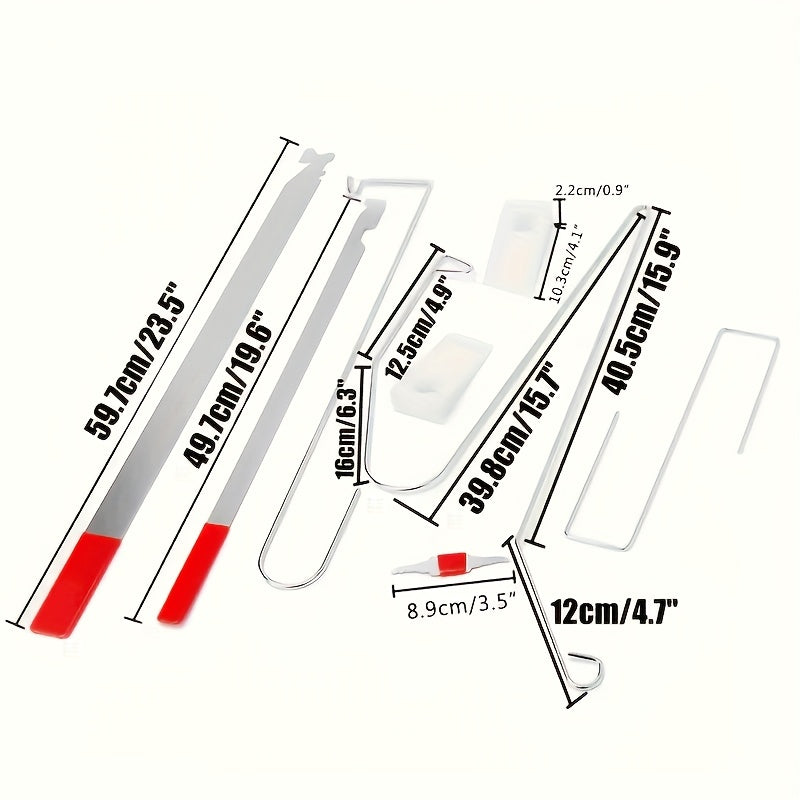 Car Lockout Kit – Air Wedge Pump, Thin Rod, Wide Rod & S-Hook Emergency Car Opening Tool Set for Auto Locksmiths & Roadside Use