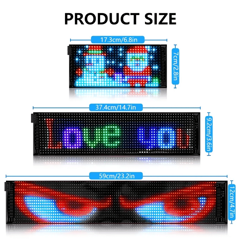 Programmable LED Car Sign Flexible Matrix Panel | App & Remote Control USB Powered Devil Eye Lights for Car Window Decoration