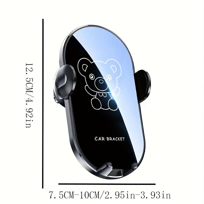Car Air Vent Phone Holder Bear Cartoon Design, 360° Rotation Dashboard Navigation Mount, Universal Fit for All Smartphones, Cute Car Accessories