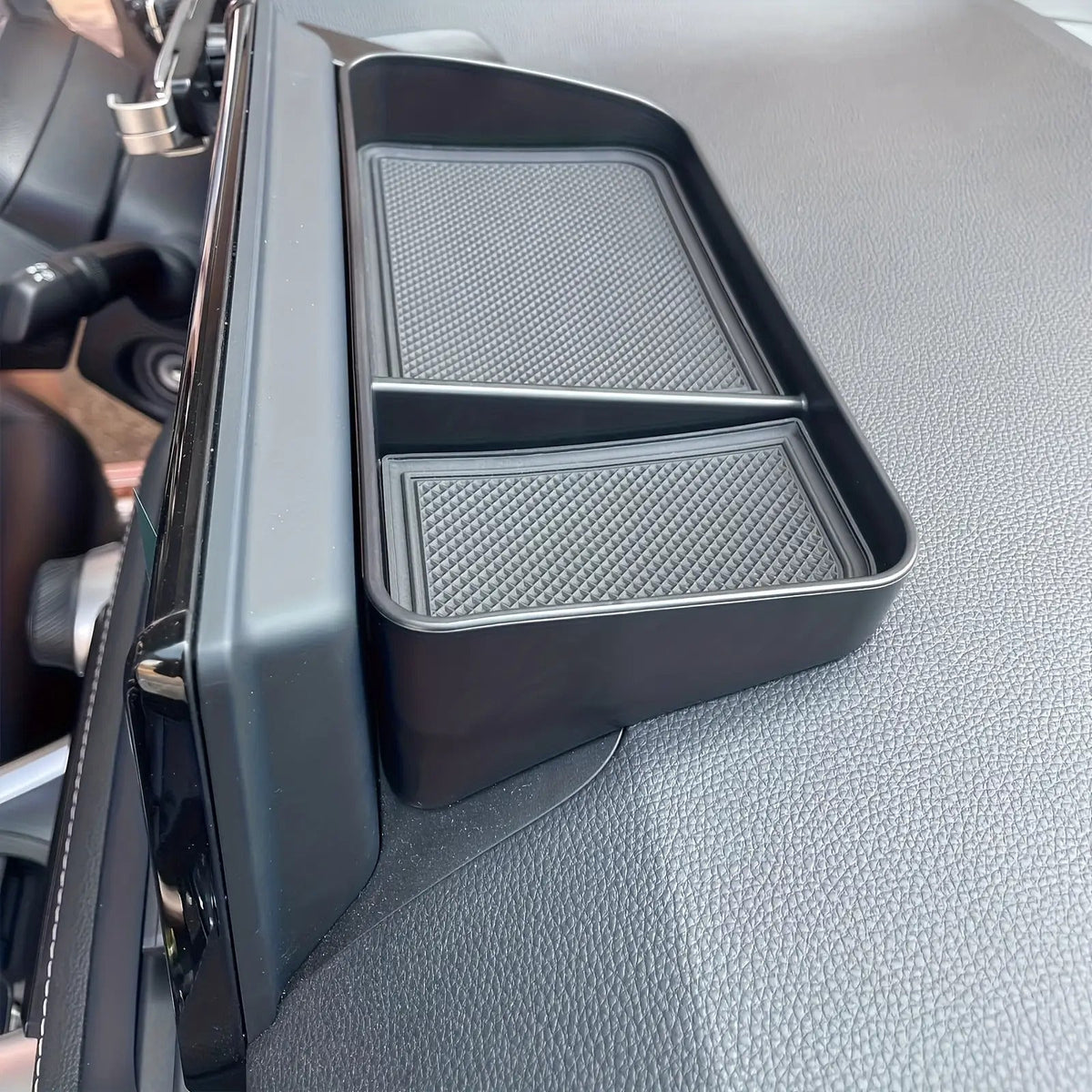 Non-Slip Dashboard Tray Car Organizer Rubber Base Open Front Design Holds Phone Keys Coins Cards Universal Fit All Vehicles Black