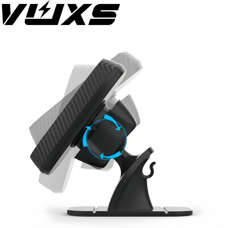 VUXS Magnetic Phone Holder Dashboard – Rotatable Strong Magnet Mount for iPhone & Samsung, 4 Metal Plates & 4 Reinforced Magnets