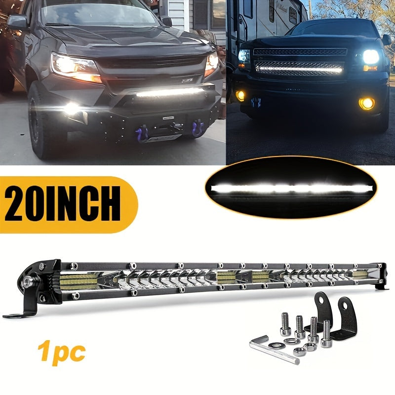 20 Inch Slim LED Light Bar – Flood Spot Combo Off-Road Driving Light for Truck, Tractor, ATV, SUV & Boat, High-Brightness Running Light