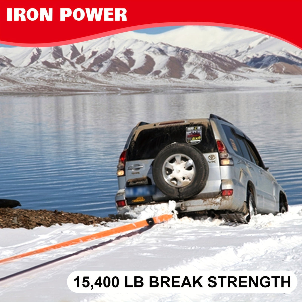 Tow Strap Kit 2" x 20ft with D Ring Shackles – Heavy Duty Emergency Towing Rope for Truck, SUV & Off-Road Recovery, Includes 2 x 1/2" D-Ring Shackles