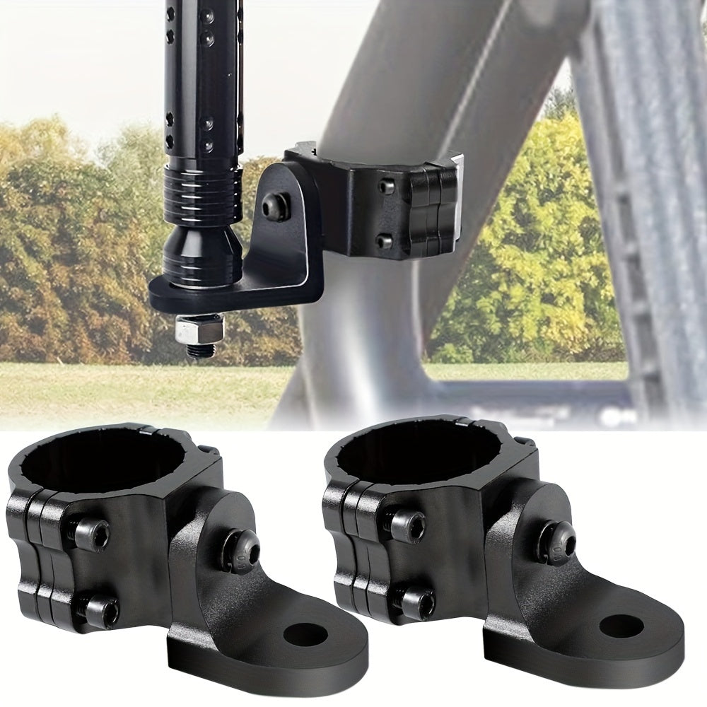 UTV Whip Light Mount 2PCS 360° Rotation Roll Cage Clamp 1.75"-2" – Aluminum LED Bracket for Polaris RZR Can-Am Jeep Off-Road Black Red Blue