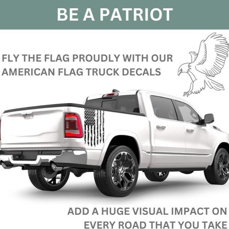 We The People American Flag Vinyl Stickers 2pcs – USA 250th Anniversary Patriot 1776 Decals for Truck Tailgate Car Window Home, Black White Red