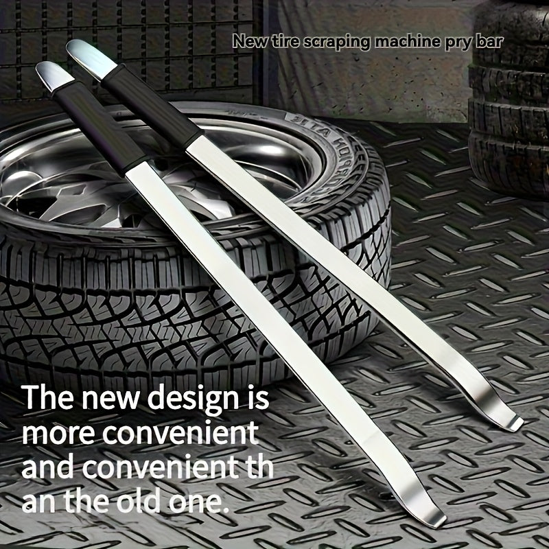 Tire Pry Bar Heavy-Duty Stainless Steel – Non-Slip Rubber Handle Tire Removal Tool for Home Garage & Auto Repair