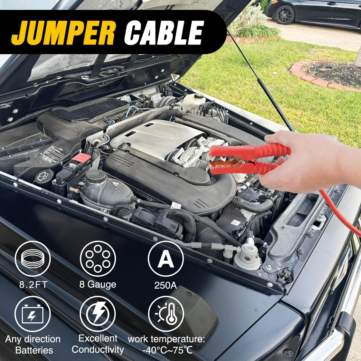 Car Emergency Kit with Jumper Cables – 13-Piece Roadside Safety Kit for Car Truck SUV, Gift for Men & Women