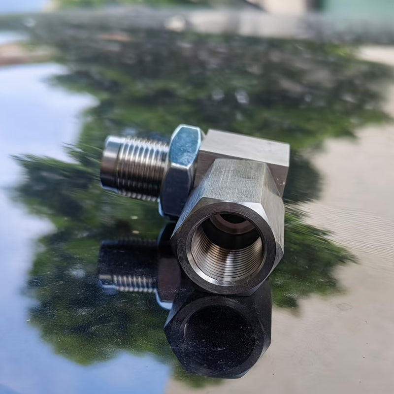 O2 Oxygen Sensor Spacer Adapter M18x1.5 Stainless Steel, 90° & 135° Angled Connector, Universal 3-Way Expansion, Catalytic Converter CEL Fix for Closed-Loop Systems