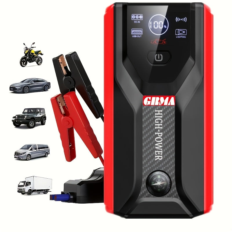 Portable Jump Starter 12V Lithium, Car Battery Booster for Up to 9L Gas / 6.5L Diesel, Ultra-Safe with LCD Display, Optional Air Pump