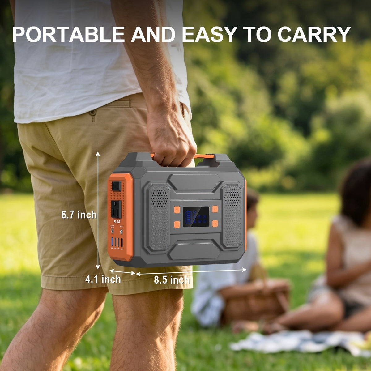 Portable Power Station 146Wh / 300W Solar Generator | AC Outlet, DC, USB & QC 3.0 Ports, LED Light, LiFePO4 Battery for Camping, CPAP, Emergency & Off-Grid – Solar Panel Optional
