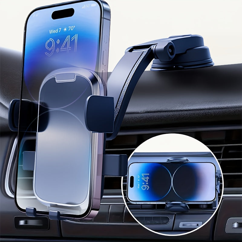 Car Phone Holder Suction Cup Mount – Universal Dashboard Stand | Adjustable Portrait & Landscape for All Smartphones