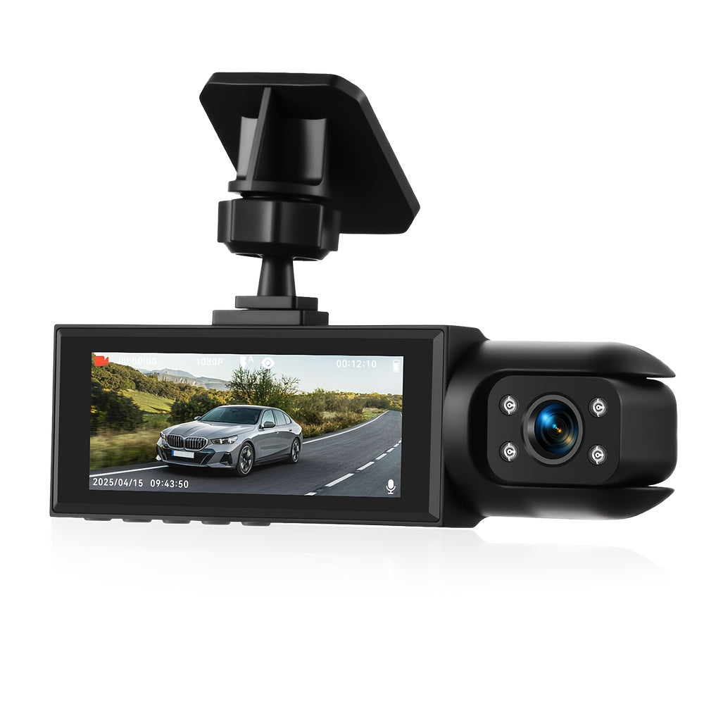 1080P Dual Dash Cam Front and Inside Car Camera, IR Night Vision Loop Recording, Wide Angle Dual Lens Dashboard DVR, Optional 32GB/64GB Card, 2" or 3.16" Screen