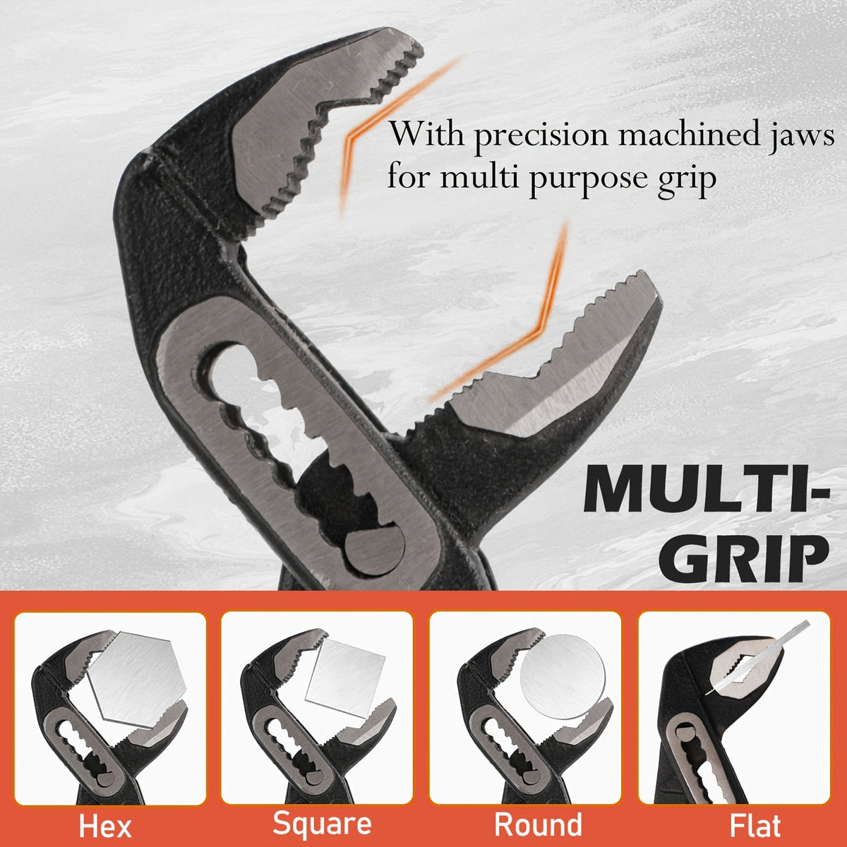 Adjustable Pump Pliers Chrome Vanadium Steel, Quick-Adjust Groove Joint Pliers with Roll-Up Pouch, 10 Inch / 12 Inch