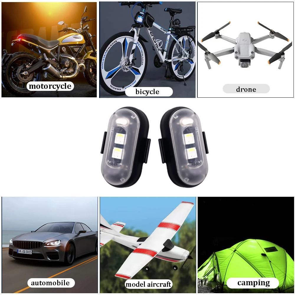 RGB LED Strobe Warning Lights for Motorcycle Drone Helicopter Airplane Aircraft Wireless Flash Position Light 3W 5V Anti-Collision