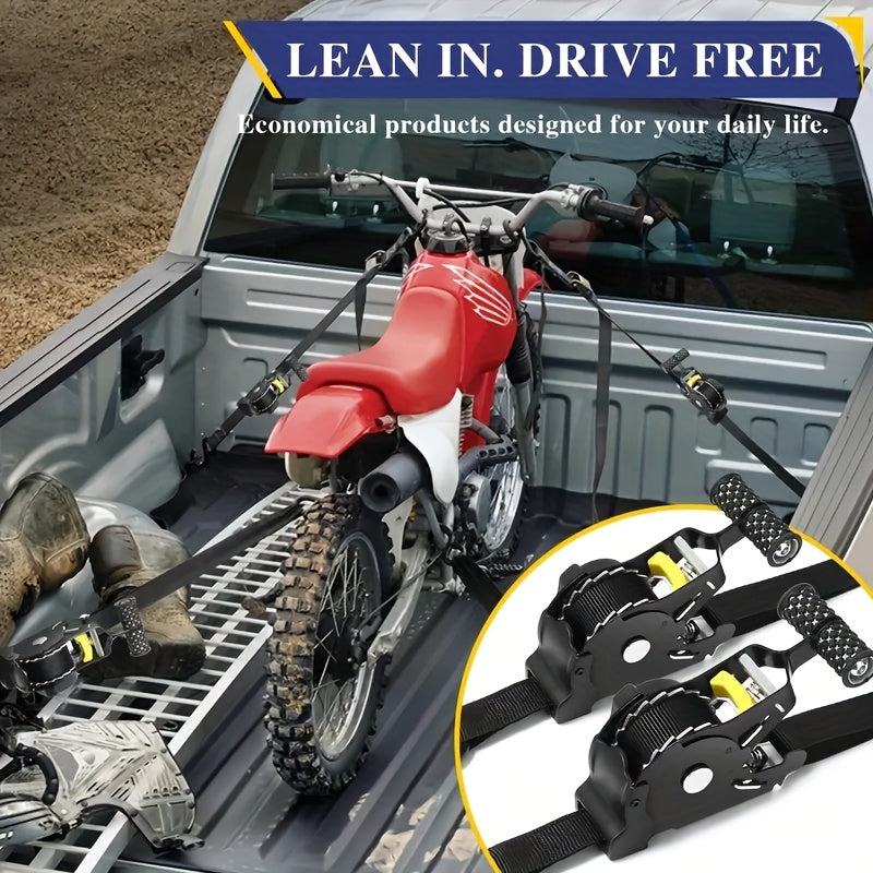 Auto Retractable Ratchet Straps 2-Pack – 1100/1400/1700 LB Tie Down with Automatic Tightening for Truck, Motorcycle, Boat & Trailer Cargo Securing
