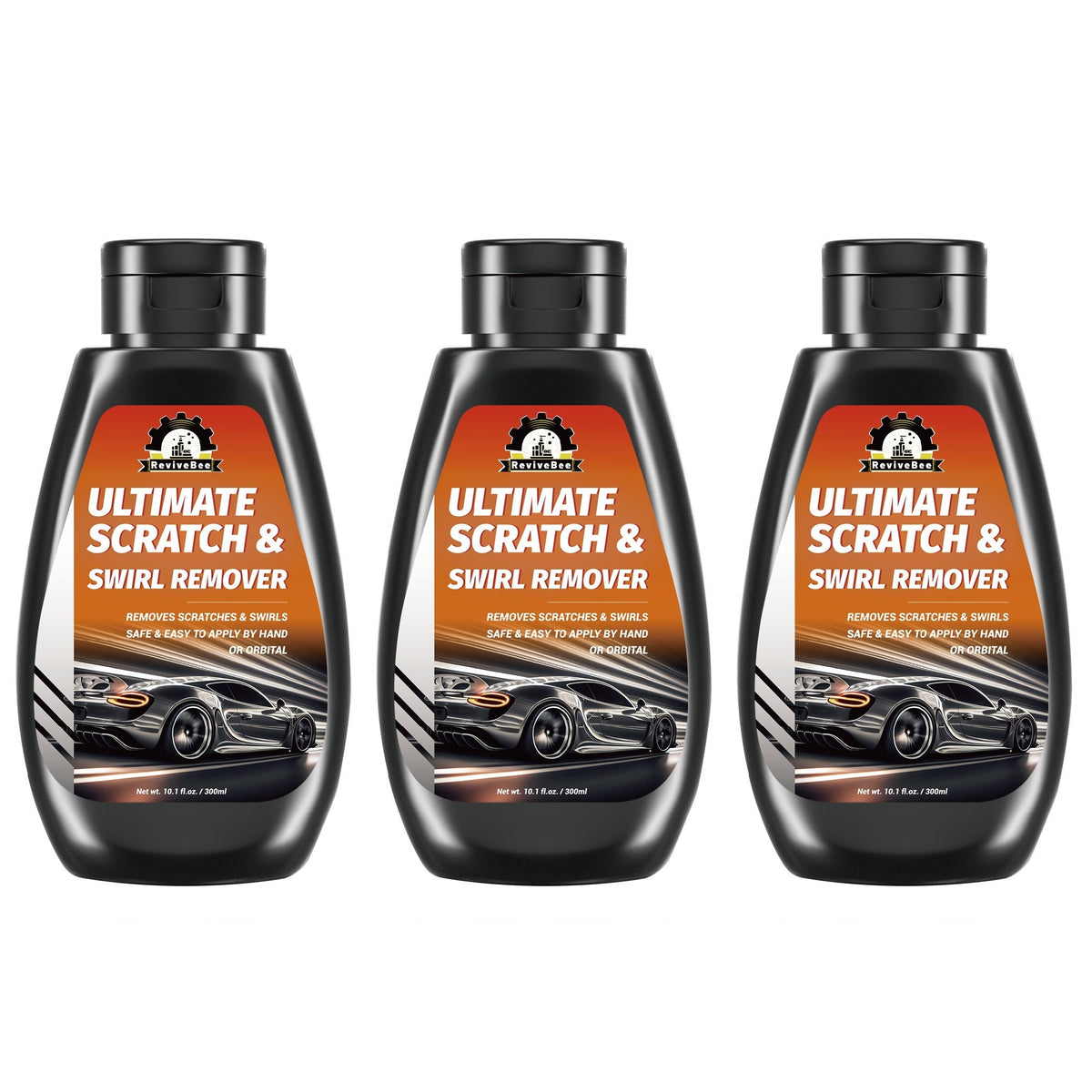 Car Scratch & Swirl Remover Polish 10.14oz – Pro-Grade Paint Cleaner for Hand or Machine Application, Restores Shine & Gloss (1, 2 or 3 Bottles)