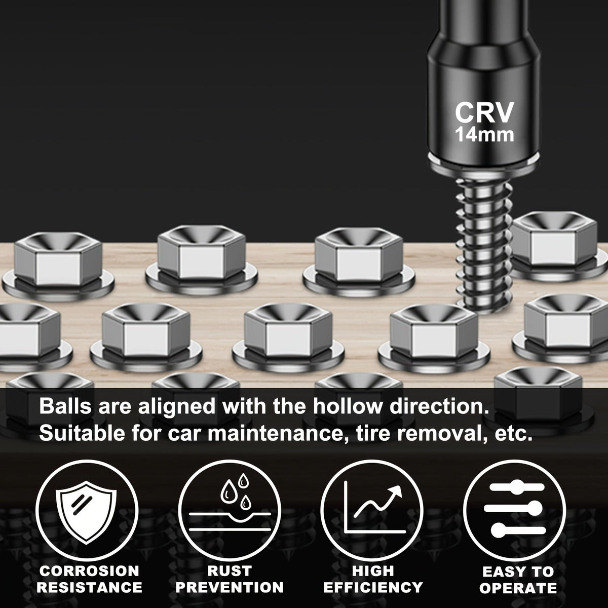 Magnetic Nut Driver Set 15pcs – 1/4" Hex Shank, SAE 1/4"-9/16" & Metric 6-14mm, Chrome Vanadium Steel, Impact Driver Compatible