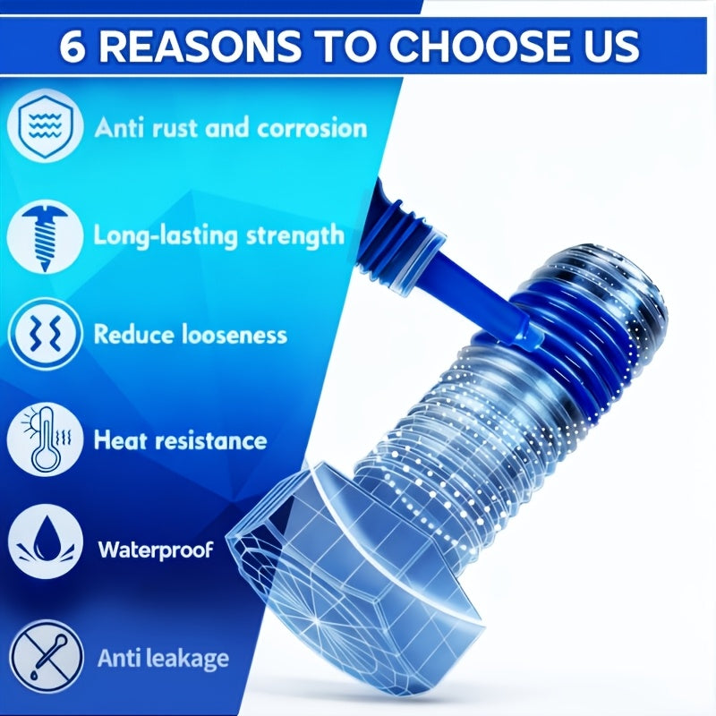 Threadlocker Adhesive 2/4pcs – Anaerobic Screw Locking Agent, Anti-Vibration Anti-Rust, Oil & Heat Resistant | Blue & Red for Metal Plastic Stainless Steel