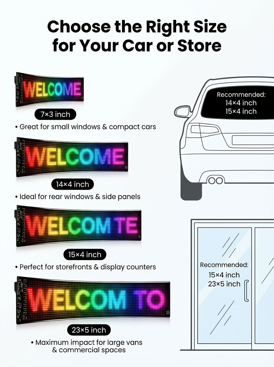 Programmable LED Car Sign Flexible Matrix Panel | App & Remote Control USB Powered Devil Eye Lights for Car Window Decoration