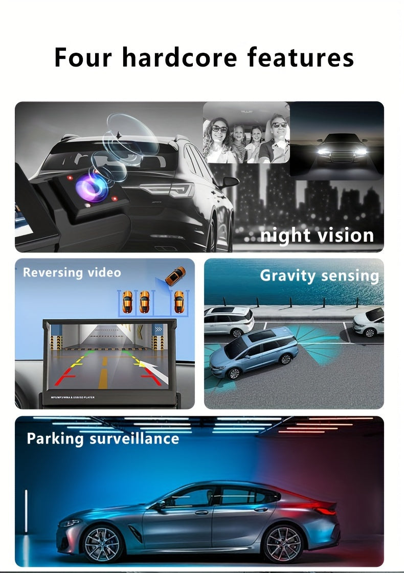 Dash Cam 2/3 Lens with Night Vision & WiFi – 2.0" IPS Screen, 170° Wide Angle, Loop Recording, G-Sensor, Optional 32GB Card