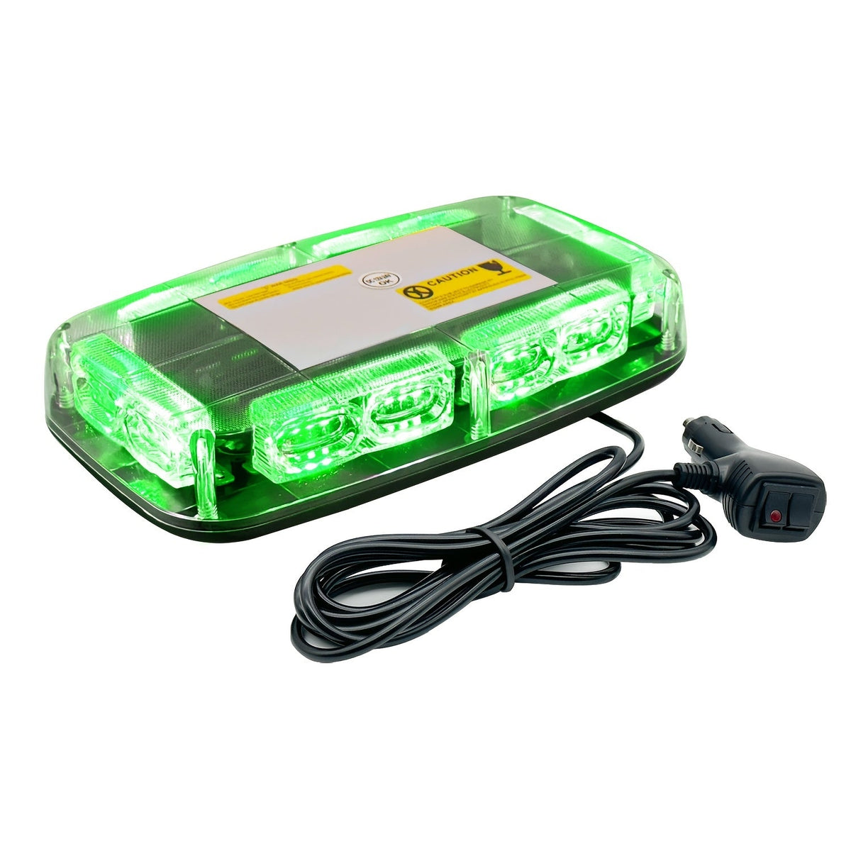 48 LED Mini Beacon Light Bar with Magnetic Base – Amber & White Strobe Warning Light for Snow Plow Trucks, Construction & Off-Road Vehicles, 12-24V