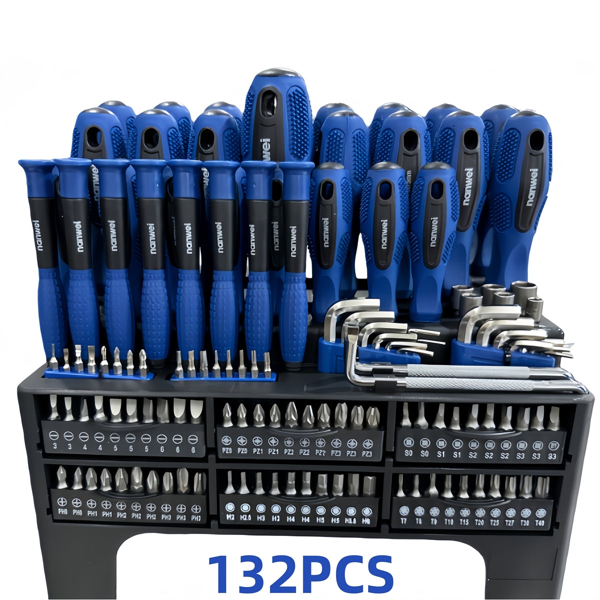 Precision Screwdriver Set 100/126/132PCS Insulated Magnetic Screwdriver Kit with Storage Rack for Electronics Auto Repair