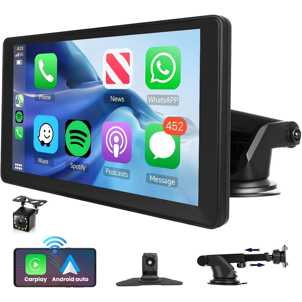 Car Stereo Touchscreen with CarPlay & Android Auto – Wireless GPS Navigation, Backup Camera, FM Radio, Mirror Link | 7", 9", 10.26" Screen Options