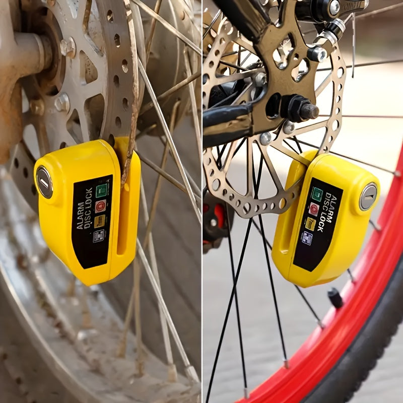 Motorcycle Alarm Disc Brake Lock 110dB – Anti-Theft Wheel Security Lock for Motorcycle, Scooter & Bicycle | Yellow, Black