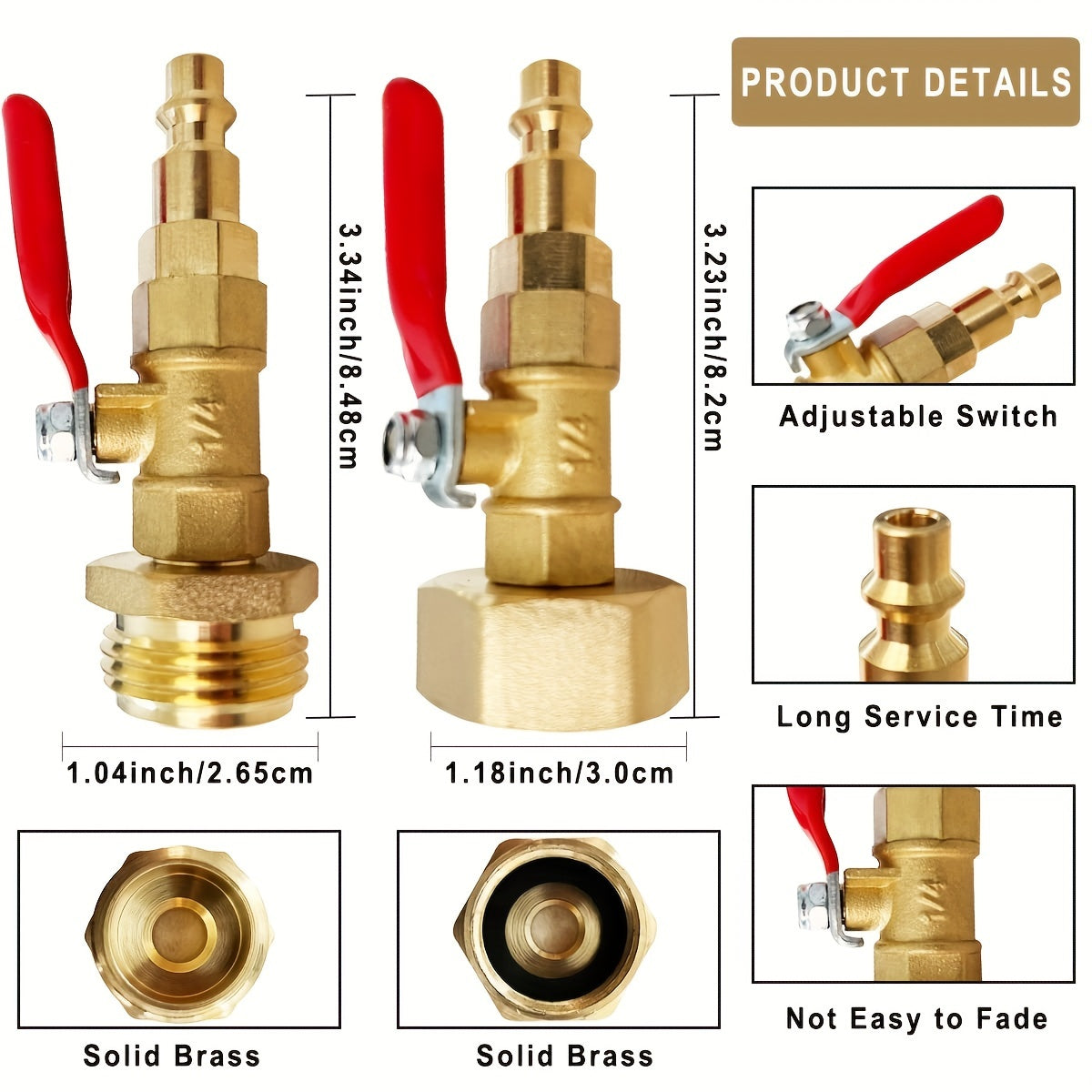 RV Winterize Blowout Adapter – 1/4" Quick Connect & 3/4" Garden Hose Thread | Ball Valve Water Control | Male, Female & Combo Kit
