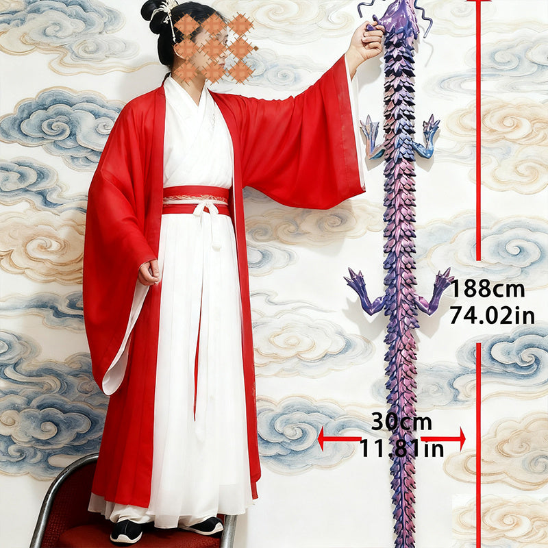Chinese Dragon Car Dashboard Decoration 74 Inch - Movable Parts Hanging Ornament, Interior Decor for Spring Festival Halloween Christmas, Car Enthusiast Gift