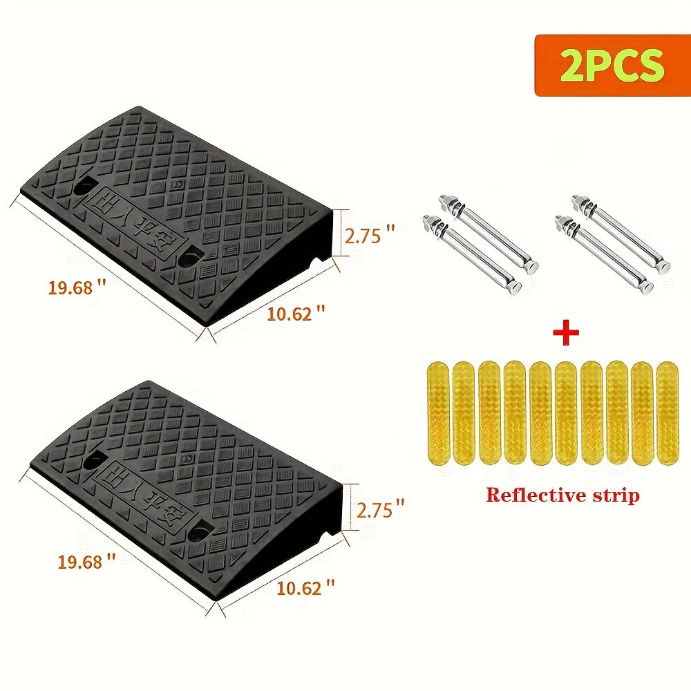 Portable Threshold Ramp 2-Pack – Sidewalk & Doorway Ramp for Wheelchairs, Cars, Seniors & Pets | 5 Height Options