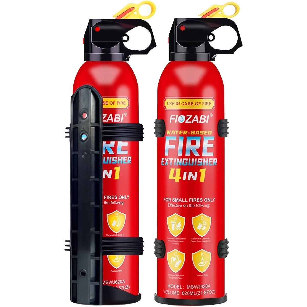 Portable Fire Extinguisher Spray 4-in-1 – Water-Based 0.5-A:21-B:C:5K with Mounting Bracket for Car, Home, Kitchen & Garage