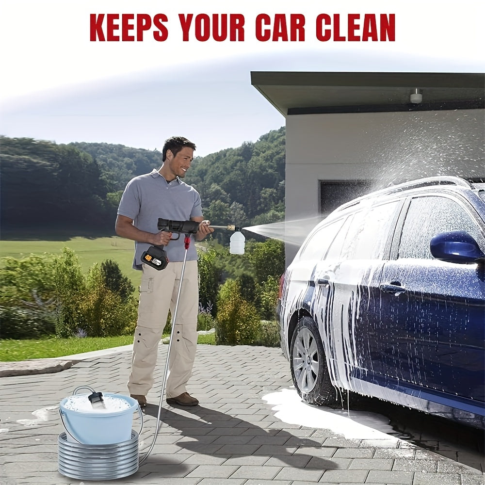 Cordless Portable Pressure Washer, Battery-Powered 18650 Lithium, ≤36V Rechargeable, for Car Wash Garden Watering Floor Cleaning — 1 or 2 Batteries