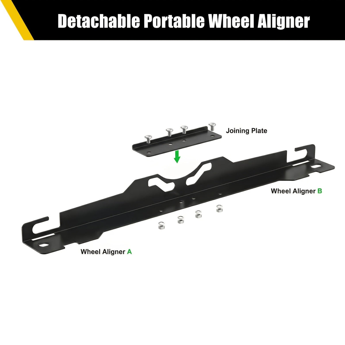 Wheel Alignment Tool 2Pcs – Heavy Duty Toe-In Positioning Plate with Wall Mount Hanging Holes, Universal Fit for Car Truck SUV, Black