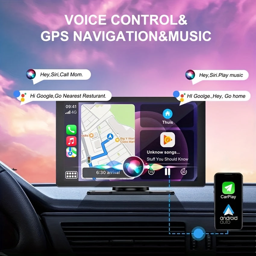 Wireless CarPlay & Android Auto Car Screen – 7" & 10.62" HD Touchscreen, GPS Navigation, Backup Camera, FM/AUX/USB | Fits All Vehicles