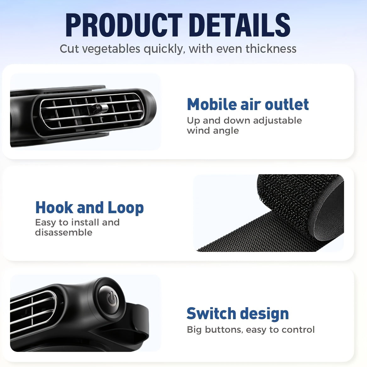 Car USB Bladeless Fan – 3-Speed Quiet Cooling Seat Fan | Plug-and-Play, Fits All Car Models, Black & White
